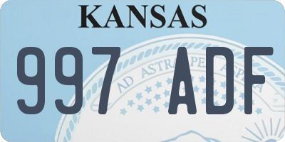 KS license plate 997ADF