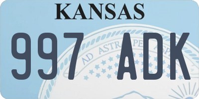 KS license plate 997ADK