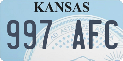KS license plate 997AFC