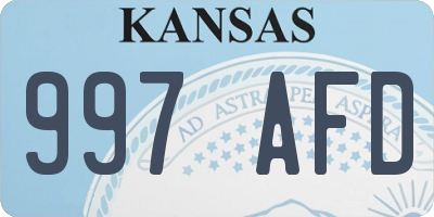 KS license plate 997AFD