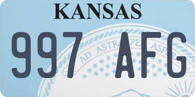 KS license plate 997AFG