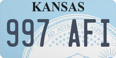 KS license plate 997AFI