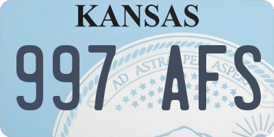 KS license plate 997AFS