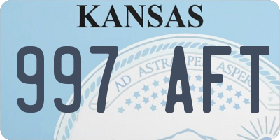 KS license plate 997AFT