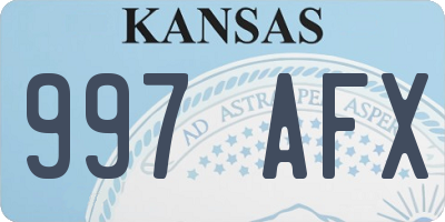 KS license plate 997AFX