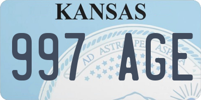 KS license plate 997AGE