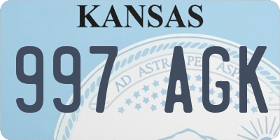 KS license plate 997AGK
