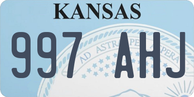 KS license plate 997AHJ