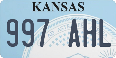 KS license plate 997AHL