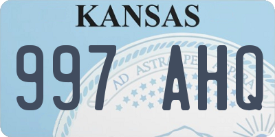 KS license plate 997AHQ