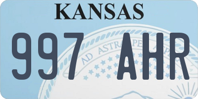 KS license plate 997AHR