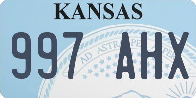 KS license plate 997AHX