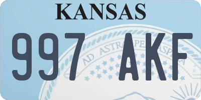 KS license plate 997AKF