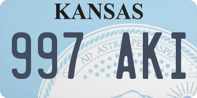 KS license plate 997AKI
