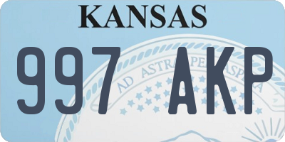KS license plate 997AKP