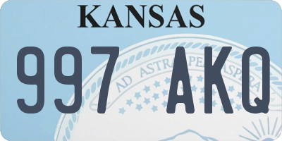 KS license plate 997AKQ