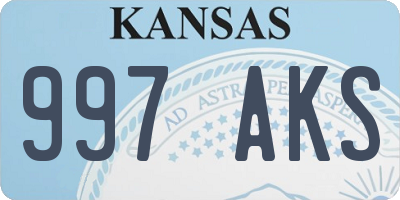 KS license plate 997AKS