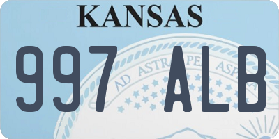 KS license plate 997ALB