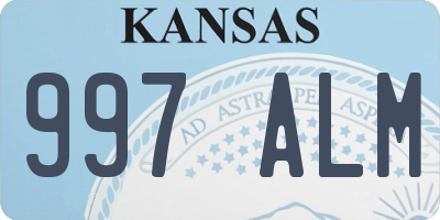 KS license plate 997ALM