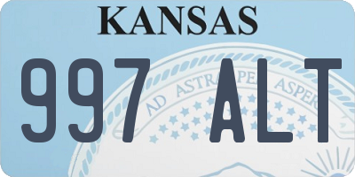 KS license plate 997ALT