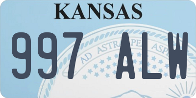 KS license plate 997ALW