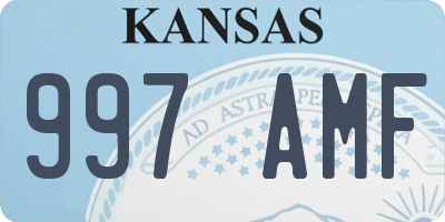 KS license plate 997AMF