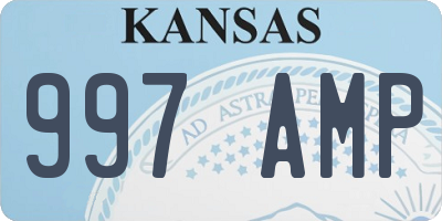 KS license plate 997AMP