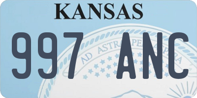 KS license plate 997ANC