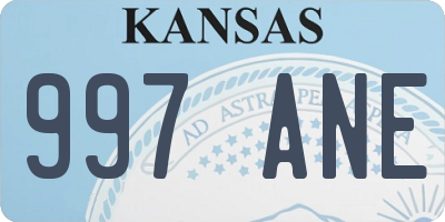 KS license plate 997ANE