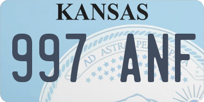 KS license plate 997ANF