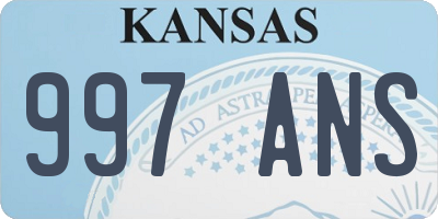 KS license plate 997ANS