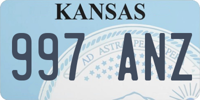 KS license plate 997ANZ