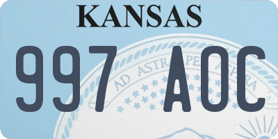 KS license plate 997AOC