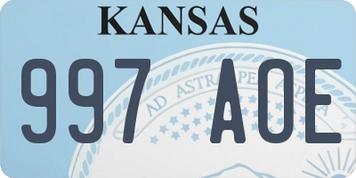 KS license plate 997AOE