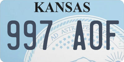 KS license plate 997AOF
