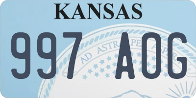 KS license plate 997AOG