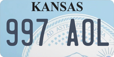 KS license plate 997AOL