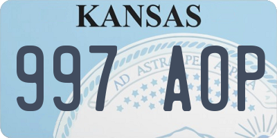 KS license plate 997AOP