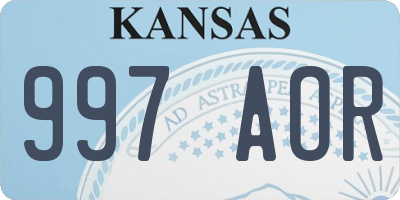 KS license plate 997AOR