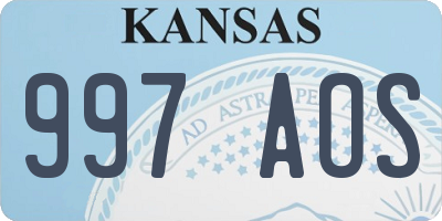 KS license plate 997AOS