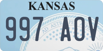 KS license plate 997AOV