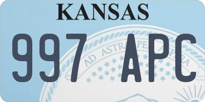 KS license plate 997APC