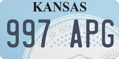 KS license plate 997APG