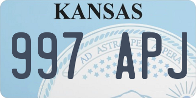 KS license plate 997APJ