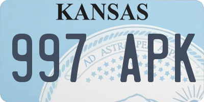 KS license plate 997APK