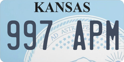 KS license plate 997APM