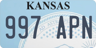 KS license plate 997APN