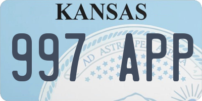 KS license plate 997APP