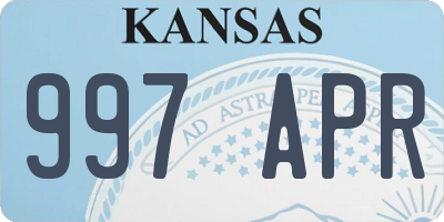 KS license plate 997APR
