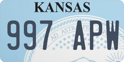 KS license plate 997APW